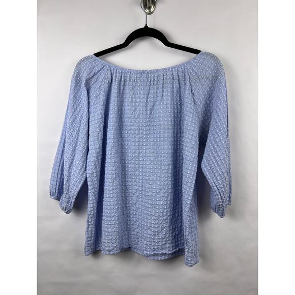 J.Crew Kaftan Blouse, Light Blue, Cotton Dobby, Peasant Boho Tunic Top S - Picture 7 of 9